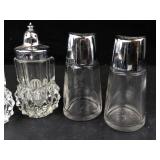 Vintage Crystal Salt Shaker Set With Silver Tops & Clear Glass Pepper Shakers (4-Piece)