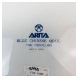 Arita Blue Chinese Quail - 4-Piece Fine Porcelain Set Made in Japan