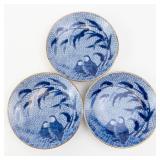 Arita Blue Chinese Quail - 4-Piece Fine Porcelain Set Made in Japan