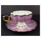 Royal Sealy China Pink & Gold Luster Teacup & Saucer Set - Japan