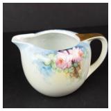 Porcelain Creamer & Lidded Sugar Bowl Set - Floral Roses, Gold Trim, Germany