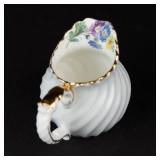 Aynsley Creamer & Floral Ribbed Bowl - England Bone China 2-Piece Set