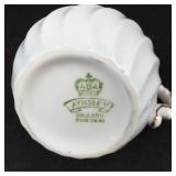 Aynsley Creamer & Floral Ribbed Bowl - England Bone China 2-Piece Set