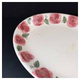 Rose Pattern Ceramic Dinnerware Set - Bowl, Plate & Oval Platter