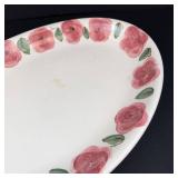 Rose Pattern Ceramic Dinnerware Set - Bowl, Plate & Oval Platter