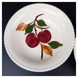 Knowles Utility Ware Bowl with 3 Blue Ridge Plates - Hand Painted, Made in USA