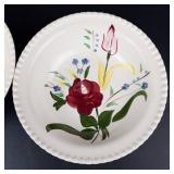 Knowles Utility Ware Bowl with 3 Blue Ridge Plates - Hand Painted, Made in USA