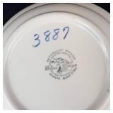 Knowles Utility Ware Bowl with 3 Blue Ridge Plates - Hand Painted, Made in USA