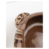 Handmade Ceramic Lidded Pot - Brown & Tan Swirl Glaze