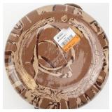 Handmade Ceramic Lidded Pot - Brown & Tan Swirl Glaze