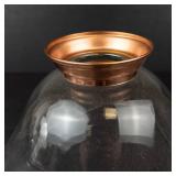 Princess House Crystal Salad Bowl on Copper Pedestal Base - Mid-Century Modern