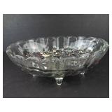 Indiana Glass Harvest Grape Footed Bowl - Garland Purple Carnival Glass Iridescent