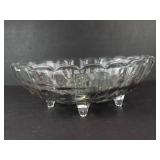 Indiana Glass Harvest Grape Footed Bowl - Garland Purple Carnival Glass Iridescent
