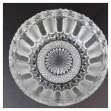 Crystal Cut Glass Bowl - Sunburst Center Pattern, Diamond-Cut Sides