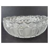 Crystal Cut Glass Bowl - Sunburst Center Pattern, Diamond-Cut Sides