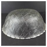 Indiana Glass Basketweave Clear Glass Bowl - Vintage Pressed Pattern, Scalloped Edge