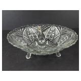 Anchor Hocking Stars & Bars 1000-Line Footed Glass Bowl - Vintage