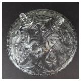 Anchor Hocking Stars & Bars 1000-Line Footed Glass Bowl - Vintage