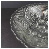 Anchor Hocking Stars & Bars 1000-Line Footed Glass Bowl - Vintage