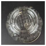 Vintage Glass Ice Bucket - Diamond-Pattern Texture with Metal Swing Handle