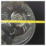 Vintage Glass Ice Bucket - Diamond-Pattern Texture with Metal Swing Handle