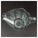 Pitcher - Vintage pressed glass with fluted panels and scalloped rim