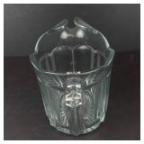 Pitcher - Vintage pressed glass with fluted panels and scalloped rim
