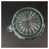 Pitcher - Vintage pressed glass with fluted panels and scalloped rim