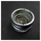 Mid-Century Modern Glass Cocktail Shaker - Etched Floral Design, 9 in Tall