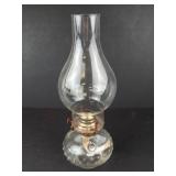 Lamplight Farms Vintage Glass Oil Lamp - Brass Burner, 13in Tall