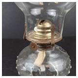 Lamplight Farms Vintage Glass Oil Lamp - Brass Burner, 13in Tall