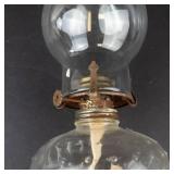 Lamplight Farms Vintage Glass Oil Lamp - Brass Burner, 13in Tall