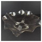 Cambridge Glass Co. 1930s 4-Toed Fancy Ruffle Centerpiece Bowl