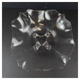 Cambridge Glass Co. 1930s 4-Toed Fancy Ruffle Centerpiece Bowl