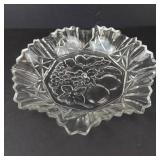 Federal Glass Pioneer Pattern Serving Platter - Vintage Clear Glass, Grapes Motif
