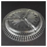 Divided 3-Section Glass Plate - Starburst Center, Dotted Rim