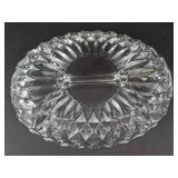Val St Lambert Crystal Divided Relish Dish - Four-Compartment Diamond-Cut Pattern