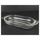 Vintage Duncan & Miller Teardrop Pattern Oval Relish Dish & Indiana Glass Crystal Relish Dish