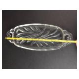 Vintage Duncan & Miller Teardrop Pattern Oval Relish Dish & Indiana Glass Crystal Relish Dish