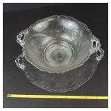 Clear Glass Pedestal Platter & Glass Bowl - 2-Piece Set