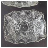 Indiana Glass Paneled Daisy & Finecut Rectangular Bowls - Set of 6
