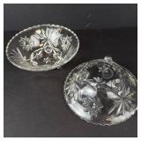 Anchor Hocking EAPC Starburst Star of David Candy Dishes, 3-Footed, Set of 2