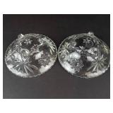 Anchor Hocking EAPC Starburst Star of David Candy Dishes, 3-Footed, Set of 2