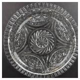 Anchor Hocking Stars & Bars Vintage Clear Glass Platter - 11 in