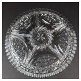 Anchor Hocking Stars & Bars Relish Platter - Vintage Clear Glass, 4-Section