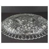 Anchor Hocking Stars & Bars Relish Platter - Vintage Clear Glass, 4-Section