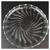 Federal Glass Rhythm Platter - Clear Swirl Round - 9 in Diameter - Vintage 1960s