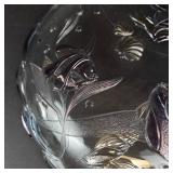 Mikasa Savoir Vivre Key Largo Glass Bowl - Vintage Embossed Fish & Seashells, Blue Edges