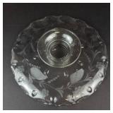 Clear Glass Cake Stand on Pedestal - Grapevine Etching