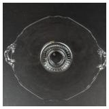 Clear Glass Cake Plate - 9-Inch, Ripple Edge, Center Ring